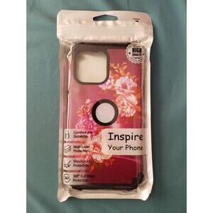NEW Hocase iPhone 13 Pro Max Hard 360 Case Shockproof Royal Purple Flowers